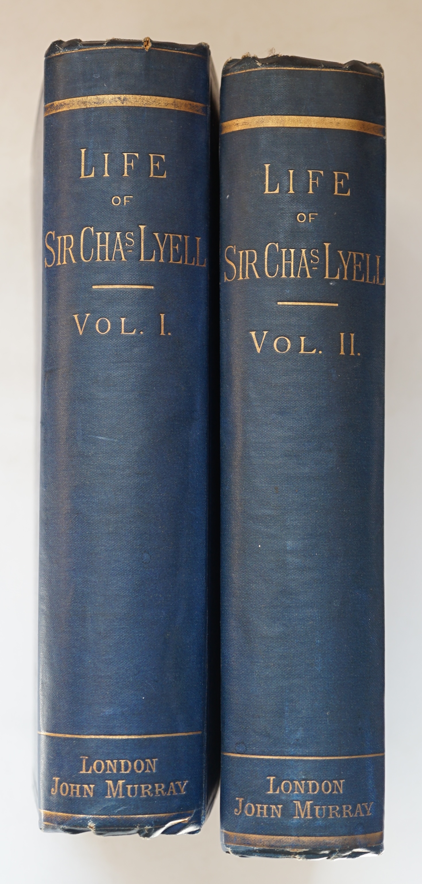 Lyell, Mrs (editor) - Life and Journals of Sir Charles Lyell, Bart., 2 vols, 8vo, blue cloth gilt, with portrait frontispieces, John Murray, London, 1881